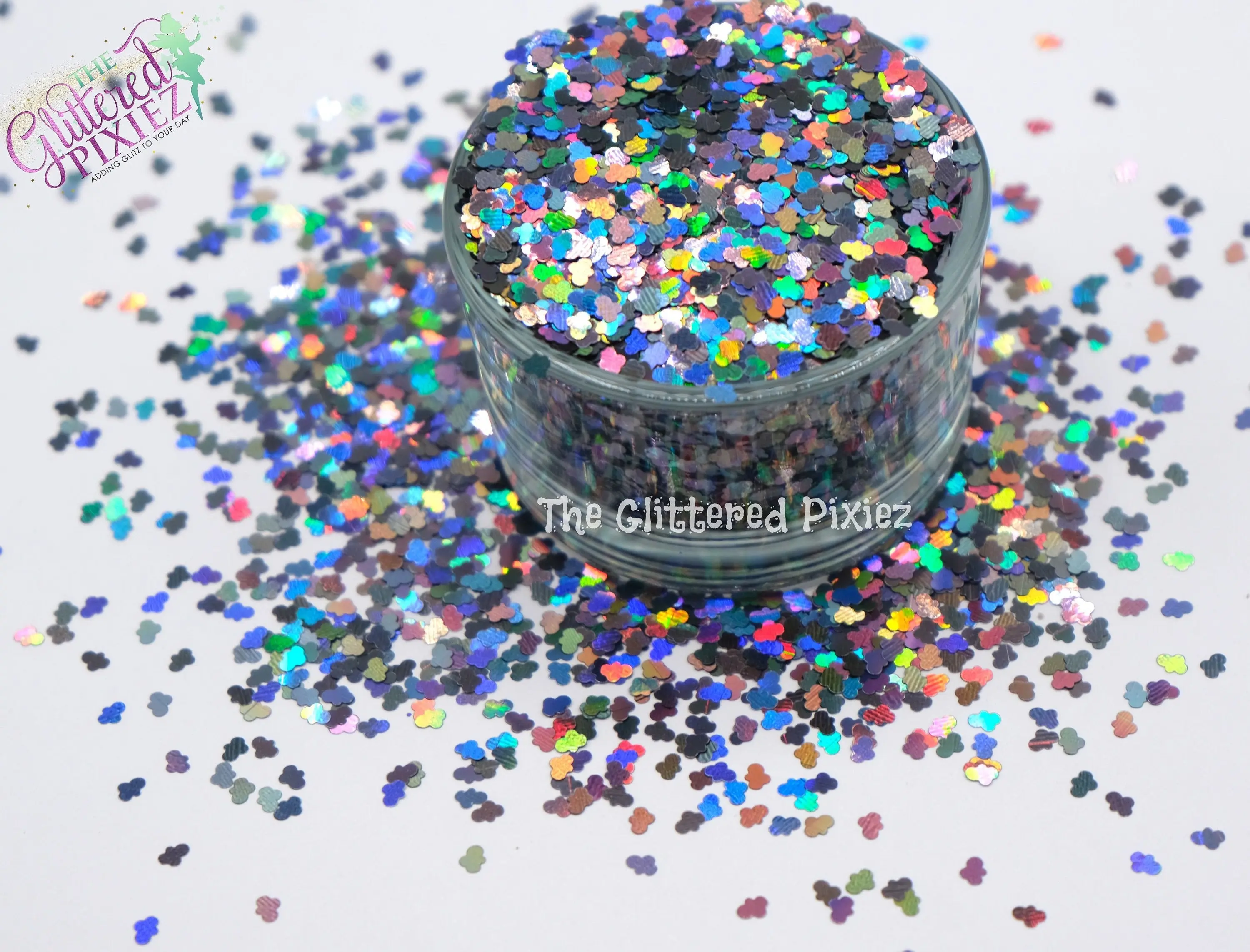 RAIN CLOUD 3mm cloud shape glitter- Pixie Shapes-
