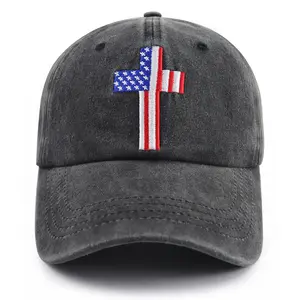Christian Gifts for Men Women, Jesus American Flag Baseball Cap, Faith Based Gifts for Dad Mom, Adjustable Cotton Religious Patriotic Hat
