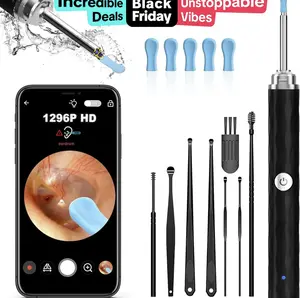 Ear Wax Removal Tool Camera, 1 Box Ear Cleaner with Light & Camera & Accessories, Earwax Removal Kit Compatible with Cell Phones & Tablets