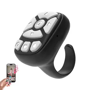 Scrolling Ring Remote Control Scroller, Wireless Bluetooth Remote Control for TikTok, 8-Button Finger Tip Wireless Remote, Liking, Page Turn, Volume Adjust, Take Photos Without Touching Phone Screen for iOS,Android (Black)