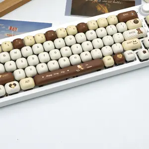 137-Key Cherry Bear Theme Pbt Keycaps, Dye Sublimation Process, Mog Profile, Compatible with Mx Axes, for 61/64/68/87/96/104/108 Keyboards