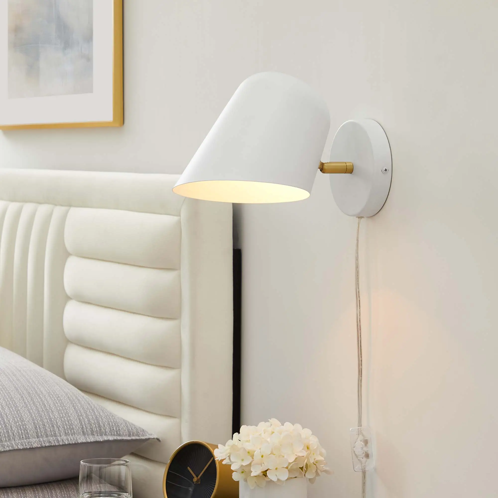 Modway Briana Swivel Wall Sconce in White