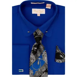 Bruno Contee 1166 Shirt Tie Set Royal