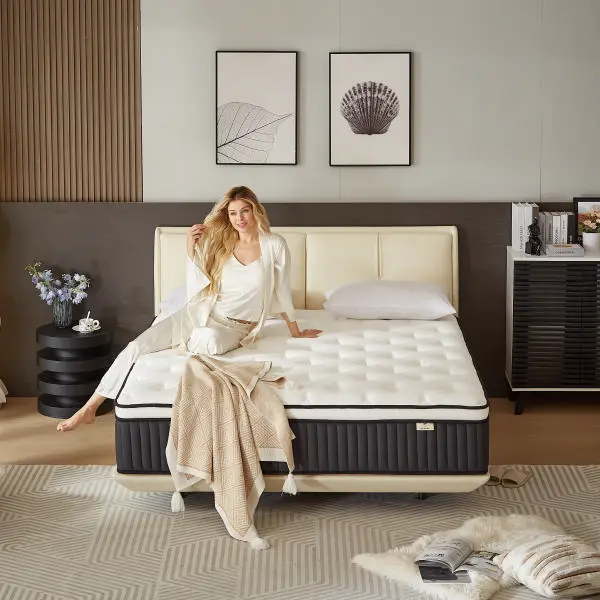 Queen Size Hybrid Mattress - 10-in Foldable Box-Style Pocket Spring Mattress with Memory Foam, Breathable Ergonomic Design, Neck Support, Pressure Relief, Low Motion Transfer, 200 kg Weight Capacity, CertiPUR-US & Oeko-TEX Certified