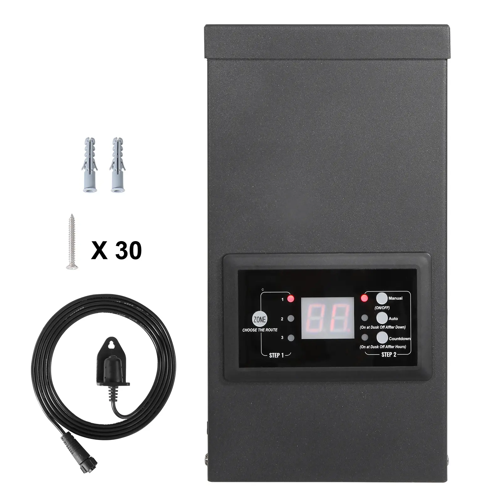 120W Low Voltage Landscape Transformer with Timer and Photocell Sensor, Waterproof Landscape Lighting Transformer, 120V AC to 12V AC for Outdoor, Spotlight, Pathway Light, Pool light, ETL