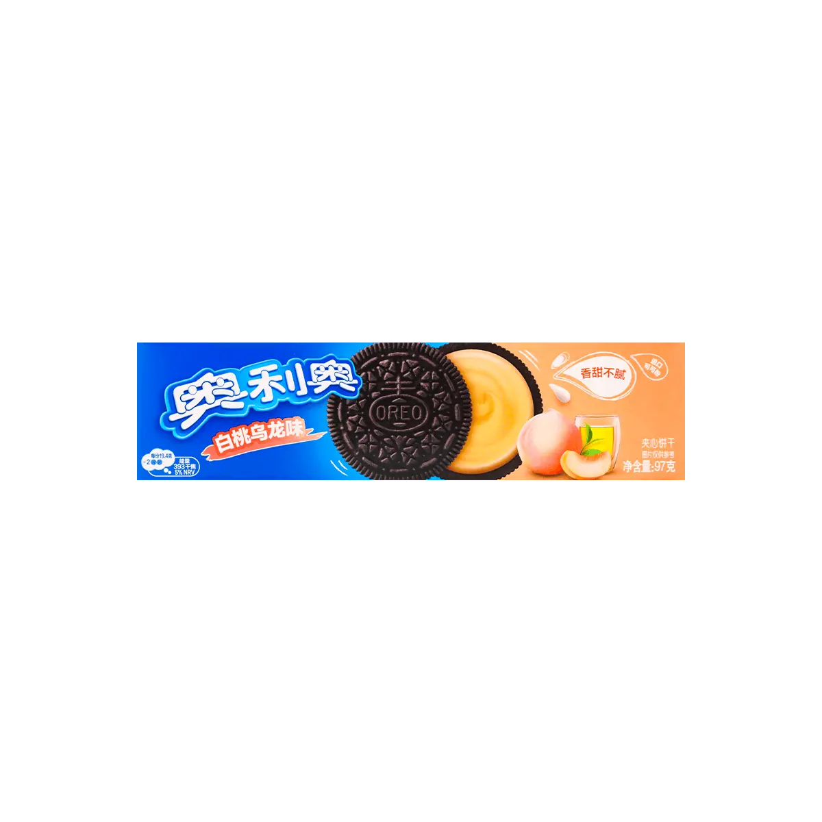 OREO Seasonal Limited Edition White Peach Oolong Flavor 4 Pack 3.4 oz Cookies OREO Seasonal Limited Edition White Peach Oolong Flavor 4 Pack 3.4 oz Cookies