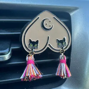 Bewbie Tassel Charm Felt Diffuser or Decor Only | Black Kitty | Magnet