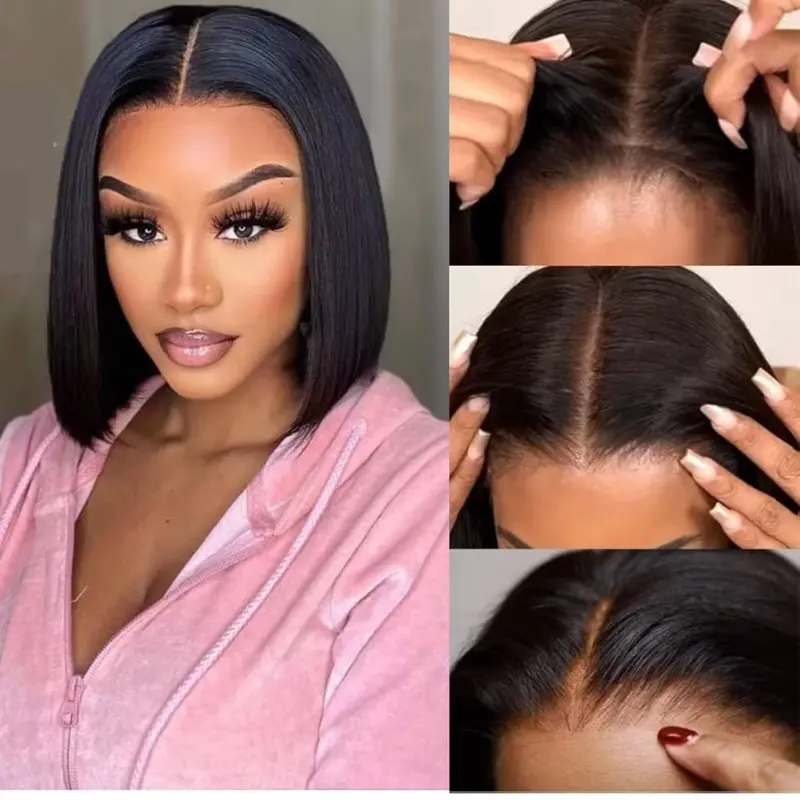 Bob Wig Human Hair  4x4 Lace Front Wigs Human Hair Glueless Wig 10 inches