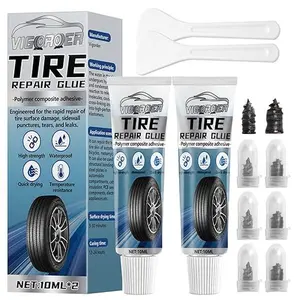 Tire Repair Glue Rubber Cement for Sidewall Fixes High Strength Waterproof 20ML Black Suitable for Car Motorcycle Bike Jeep Off-Road Truck Tractor