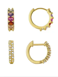 Women's Elegant Rhinestone Decorated Hoop Earrings, Exquisite Trendy Hoop Earrings, Fashionable Jewelry for Women for Daily & Party Decoration