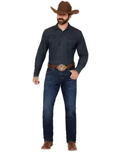 Wrangler Men's Retro Beckford Dark Wash Slim Straight Stretch Denim Jeans Tall - 112352739-Lng