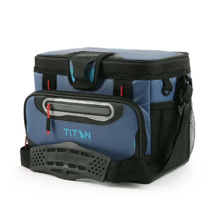 Titan by Arctic Zone Zipperless Soft Cooler Bag, 8 Qt, Holds 12 Cans, Ocean Blue