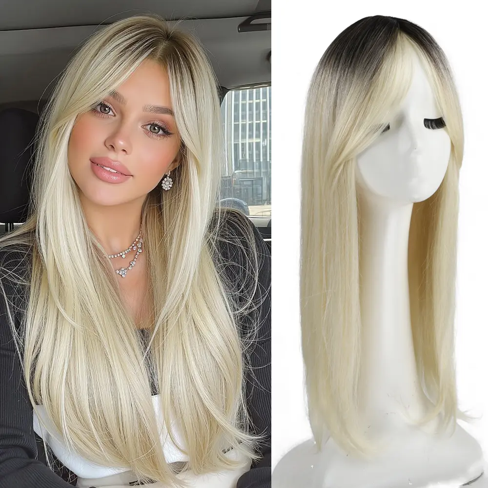 Auvzy Clip in Synthetic Hair Topper with Bangs for Women  display picture 1
