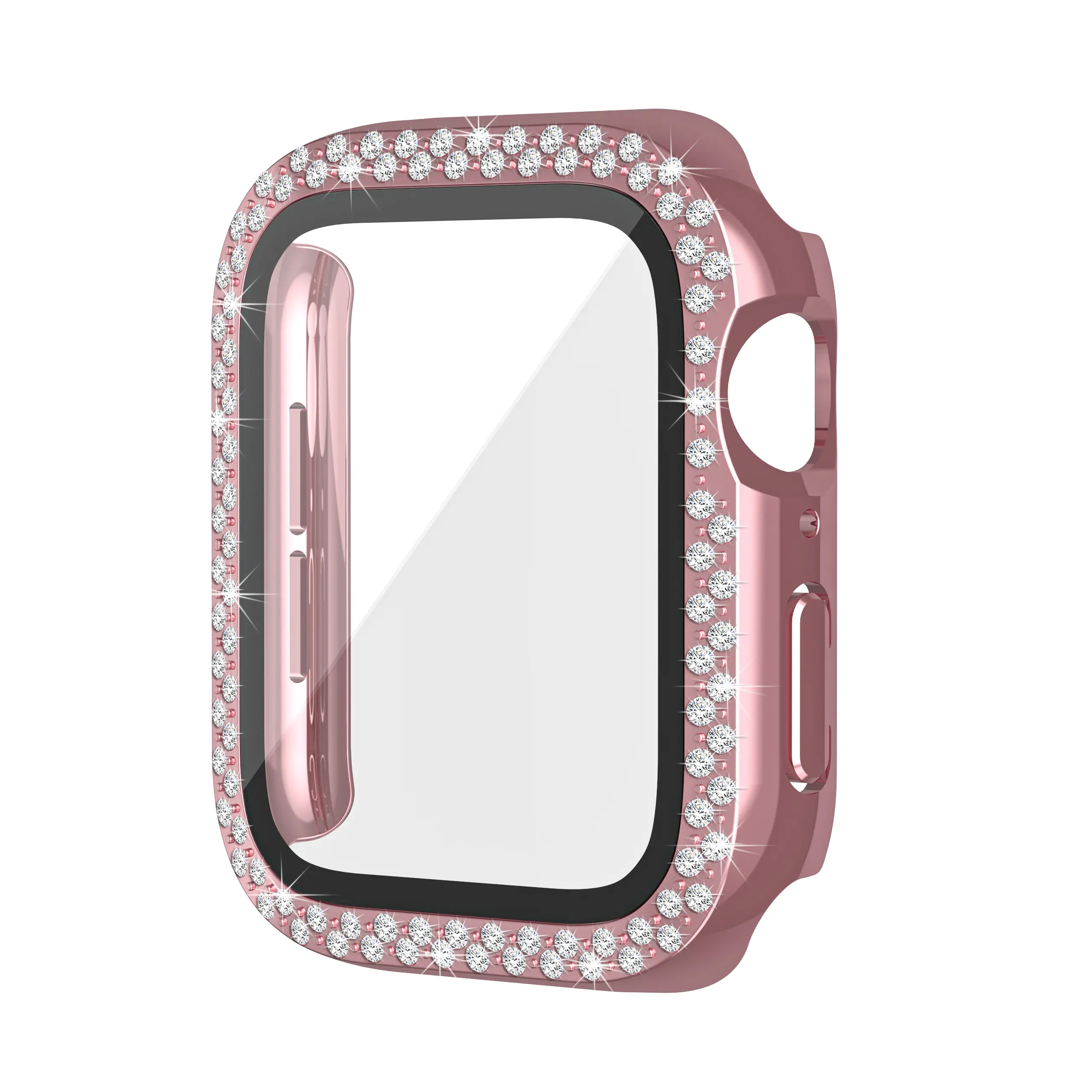 Wearable Protective Cover  Bling Bumper Case with Screen Protector for Apple Watch 45mm-Assorted Colors