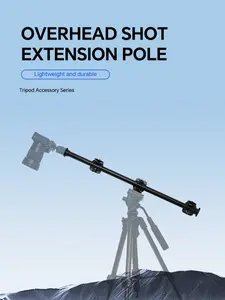 270g Lightweight Overhead Shot Extension Pole | 63cm Extendable Tripod Horizontal Arm for DSLR Camera & Phone Live Streaming with Fill Light Mount
