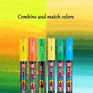3-color combination UNI Posca PC-5M marker pen, with bright colors in 3 color combinations, POP poster marker pen, advertising anime graffiti marker pen, waterproof and wear-resistant, multiple color combinations to choose from