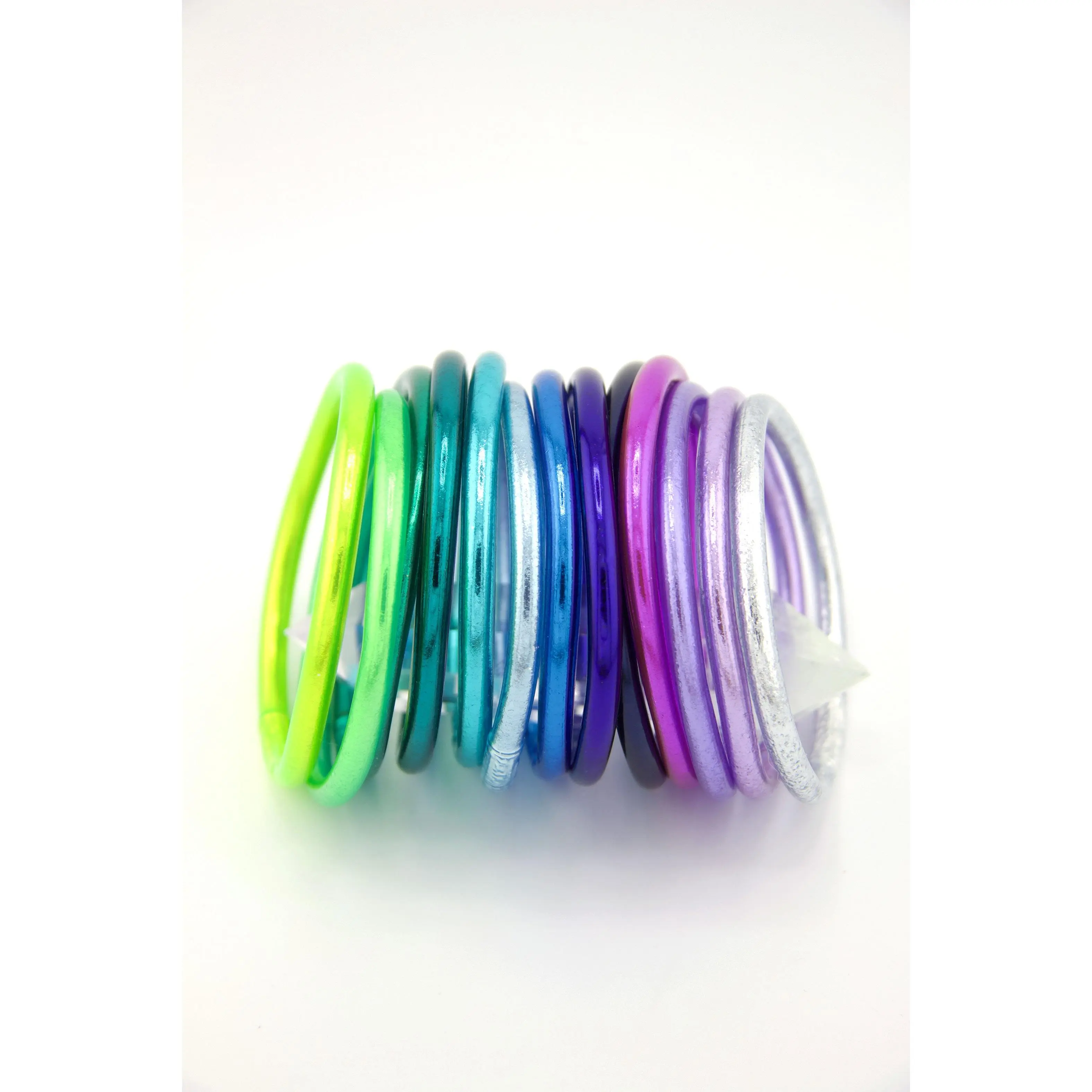 Aurora Borealis Set - Thai Buddhist Temple Bracelets, Waterproof Gold Flake Mantra Bangle