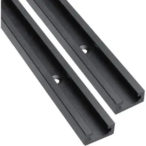 36" T-Track for Woodworking -Double Cut Profile Universal with Predrilled Mounting Holes -Woodworking and Clamps-Fine Sandblast Black Anodized 2PK
