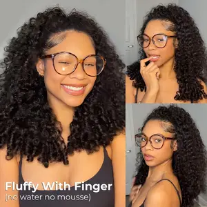 【Wear Go Half Wig】ISEE HAIR 250% Density Wear Go Burmese Curly Half Wig InvisiFit Strap Flip Over Wig With Drawstring Cap Invisible Hairline Human Hair Wigs for Beginners#iseehairbeauty#SpringStatements#greenish#TikTokShopSpringGlowUp