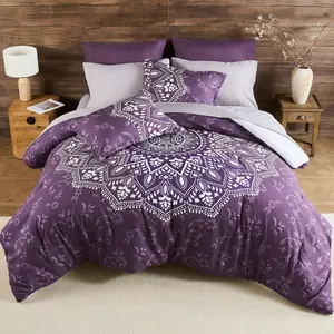 6/9 piece BIAB Ava Comforter Set – Reversible Medallion Comforter, Sheet Set with Pockets, Ultra Soft Bedding