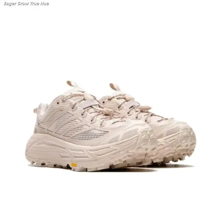 Brand New Original Box Unisex Oat Beige Solid Mesh Trail Hiking Shoes Ultra Thick Cushion Deep Lug Non Slip Mountain Outdoor Trekking Athletic Sneakers US Sizes 5-12