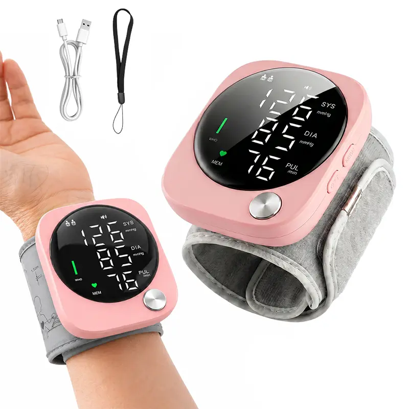 Vrovire Digital Wrist Blood Pressure Monitor with Large LCD Digital Display, Voice Broadcast, Voice Alerts, Adjustable Cuff, USB Charger, Easy Reading Rechargeable BP Machine for Seniors