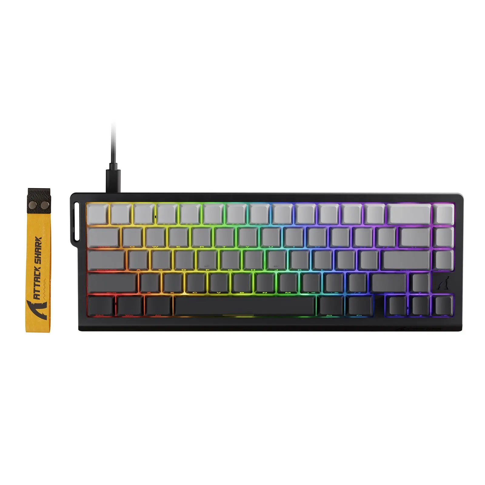 ATTACK SHARK X68 HE Rapid Trigger Mechanical Gaming RGB Lighting Keyboard 60% Wired TKL with Adjustable Actuation,Hall Effect Magnetic Switch,8KHz Polling Rate,RGB Backlit,Top Mount for PC Mac Esport Gamer Lighted Keyboard