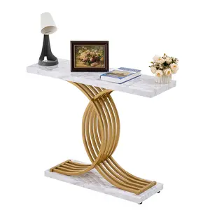 VEVOR Narrow Console Sofa Table,  39.4 inches Behind Couch Table, 1-Tier Long Entryway Table and Skinny Hallway Table, Narrow Sofa Table with Metal Frame, for Entryway, Hallway, Living Room & Bedroom