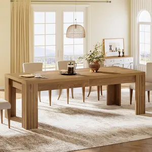 TRIBEWOOD  78.7-Inch Large Dining Table for 6-8, Rectangle Farmhouse Kitchen Table with Heavy Duty Legs for Kitchen & Dining & Living Room (Natural)