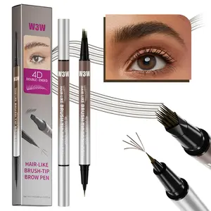 4D Microblading Brow Pen — 4-Point Fork Tip Creates Natural Hair Strokes in Seconds, Waterproof & Smudge-Proof All Day Eyebrow Shaper Set Flawless