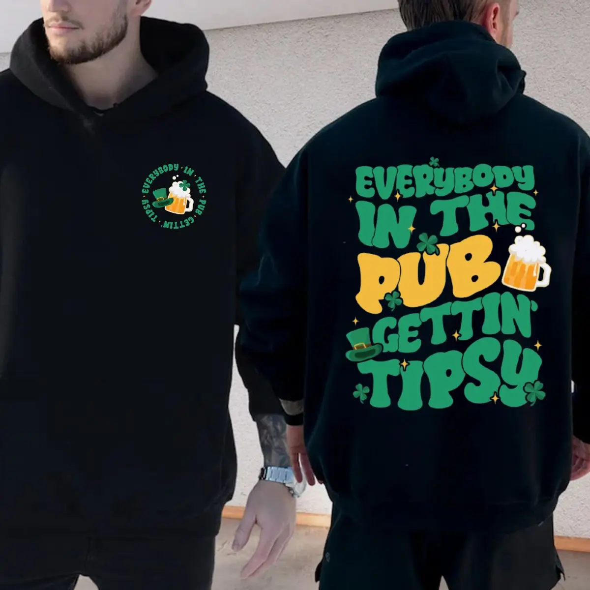 St. Patrick's Day Pub T Shirt, Everybody In The Pub Getting Tipsy, Green Beer Shirt, St. Patrick's Day Drinking Hoodie, Irish Pub Tee, Unisex Sweater Pullover Tee