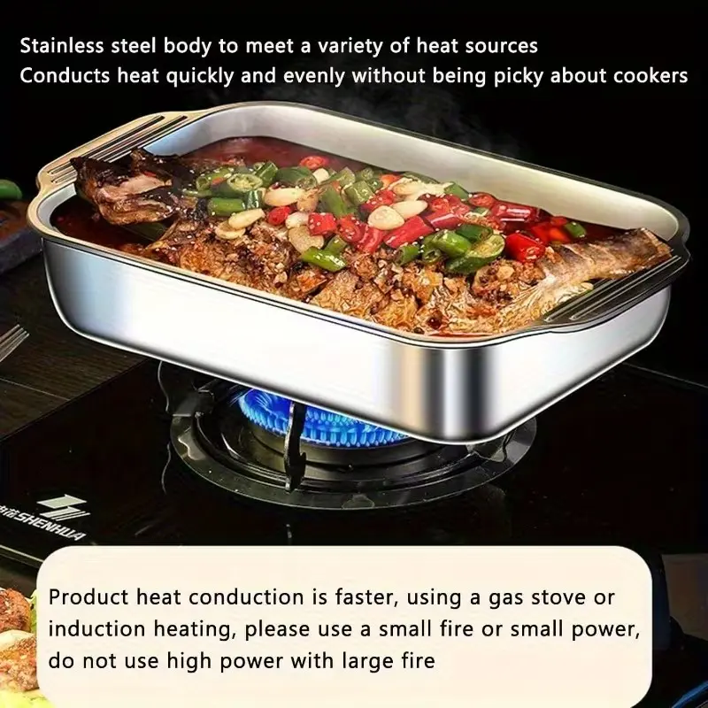 2 Sets Non-Stick Deep Stainless Steel Trays with Lids & Handles – Kitchen Bakeware Baking Supplies Perfect for Outdoor BBQ, Camping & Oven Baking, Ideal for Parties & Gifting