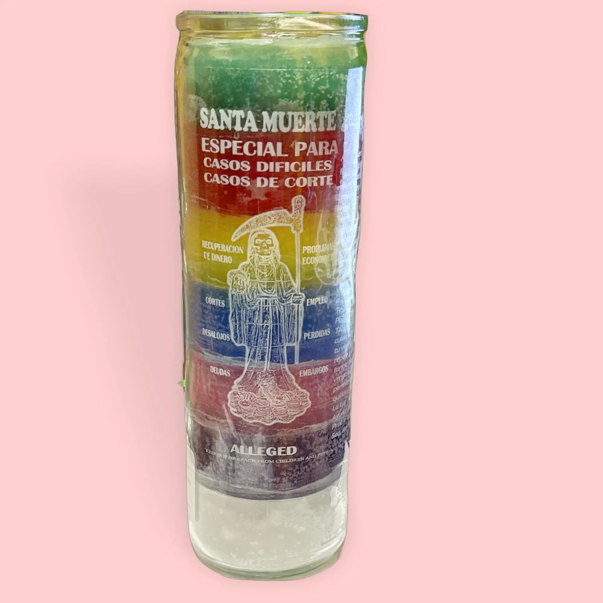 Santa Muerte Difficult court cases 7 Colors candle, Colored