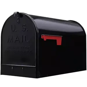 Plexon Jumbo Size Rural Mailbox, 3175 cu-in Capacity, Galvanized Steel, Powder-Coated, 15 in. H x 11.69 in. W x 24.82 in. L (Black, Extra Large)