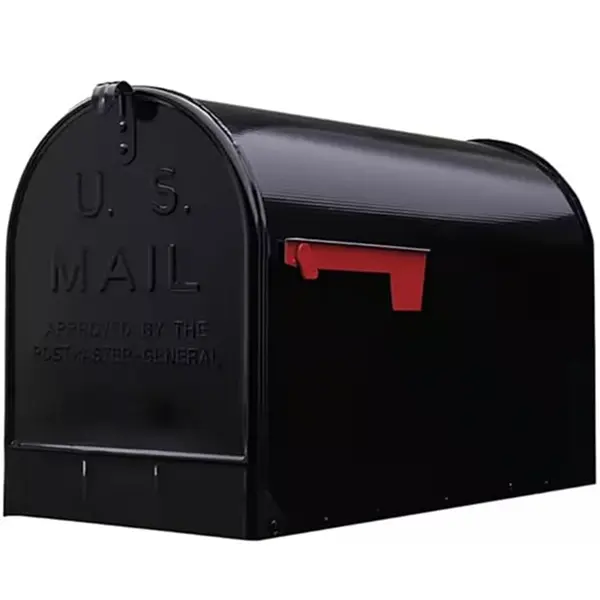 Plexon Jumbo Size Rural Mailbox, 3175 cu-in Capacity, Galvanized Steel, Powder-Coated, 15 in. H x 11.69 in. W x 24.82 in. L (Black, Extra Large)
