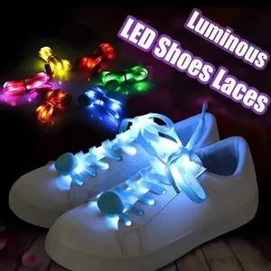 White Light up Shoelaces Nylon Led Luminous Light Rave Fun Footwear Comfort