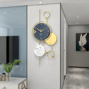 CNCEST 30" Gold Silent Non-Ticking Wall Clock w/Hook Creative Decor Living Room Kitchen Bedroom Indoor Decor Metal Decoration