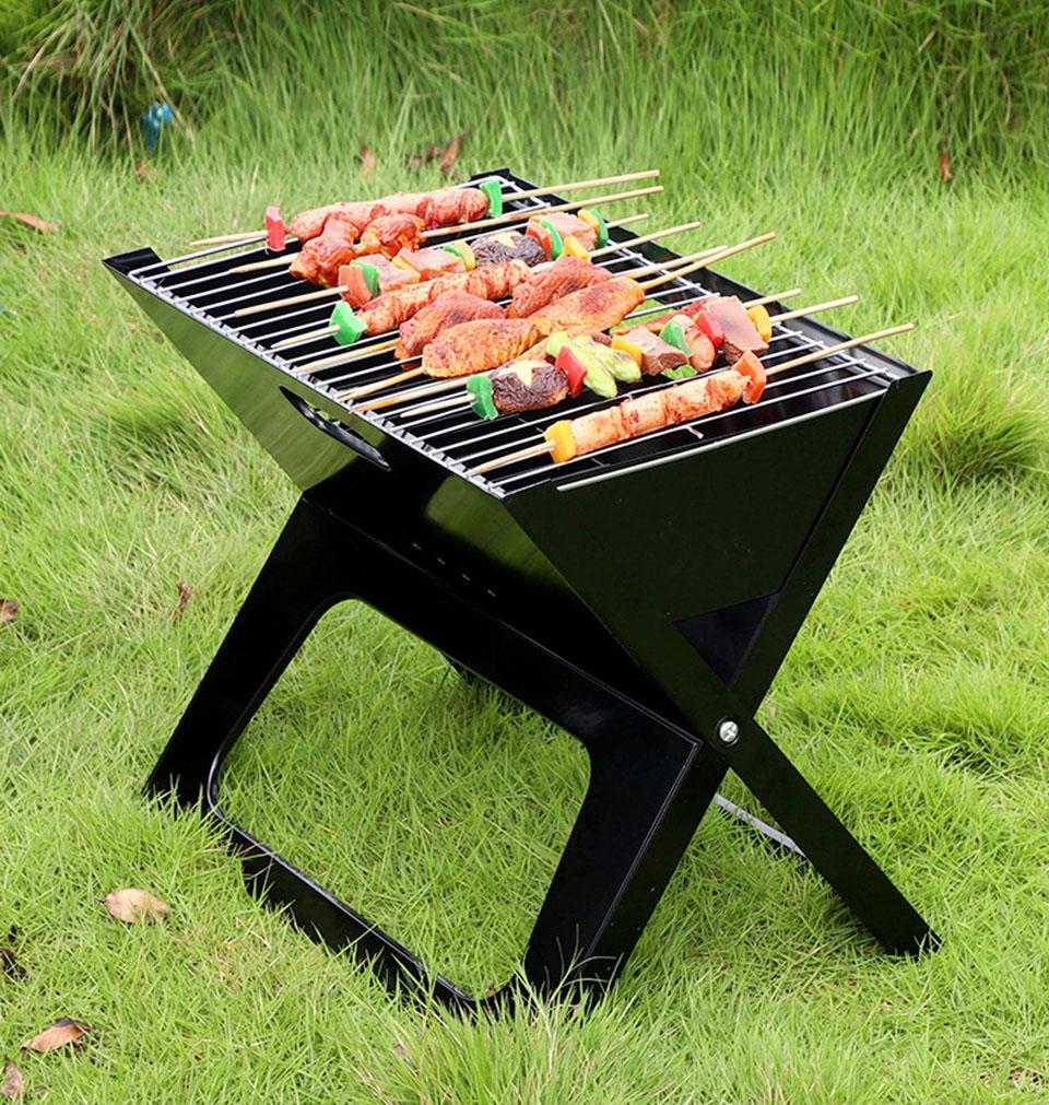 Portable Barbecue Grill Foldable BBQ Grill Outdoor Charcoal BBQ Grill Camping Picnic Barbecue Accessories BBQ Tools