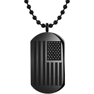 National Flag  Tag Pendant with 26" Ball Chain Necklace