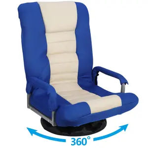 SUPERDEAL Ergonomic Swivel Foam Gaming Floor Chair with Arms - 5-Position Adjustable, Foldable Lazy Sofa Lounger, Comfortable, Clean Lines, Easy Setup, Large Surface, Waterproof MDF Indoor Furniture,summerwins