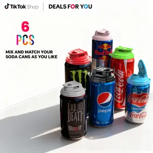 6-Pack Soda Can Lids 2.0 – Reusable BPA-Free Can Covers for Soda, Beer & Energy Drinks, Universal Fit 202/206 Cans, Helps Keep Drinks Fresh & Clean