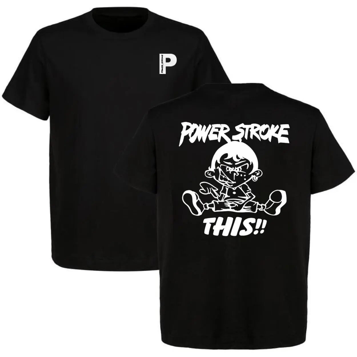 Funny Power Stroke T-Shirt Car Parts Graphic Shirt Funny Mens Cotton