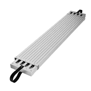 【GARVEE】Aluminum Work Plank with Adjustable Platform and Skid-Proof Scaffold Ladder Accessory, Load Capacity up to 440LBS, Available in 6-9ft, 8-13ft, and 9-15ft Sizes for Versatile Use