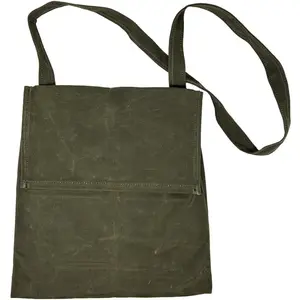 Waxed Canvas Haversack Bushcraft Shoulder Bag - Durable Canvas Messenger Bag - Foraging Bag, Gardening Bag, 2 Sizes