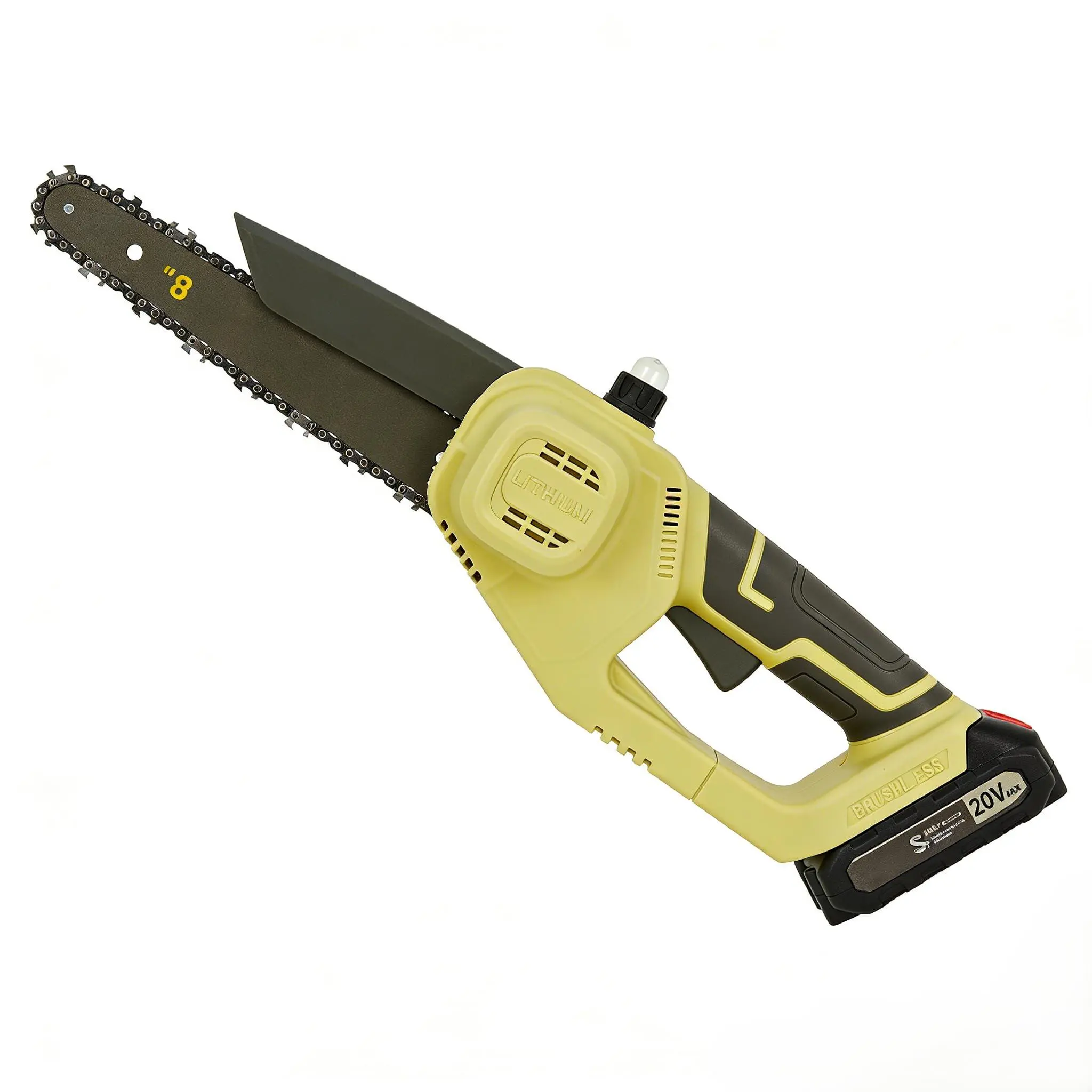 Gaomon Handheld Compact 8-Inch Brushless Electric Cordless Chainsaw with 2 Rechargeable Batteries, 2 Chains, Auto Oiled Copper Motor, Auto Oiler, Tool-Free Tensioner for Pole Pruning, Wood Cutting,summerwins