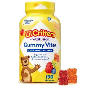 L'il Critters Gummy Vites Daily Kids Multivitamins Assorted Fruit Flavors for Ages 2+ Toddlers & Kids, Gummy Vitamin with Vitamin C and D, 95-190 Day Supply, 190 Gummies
