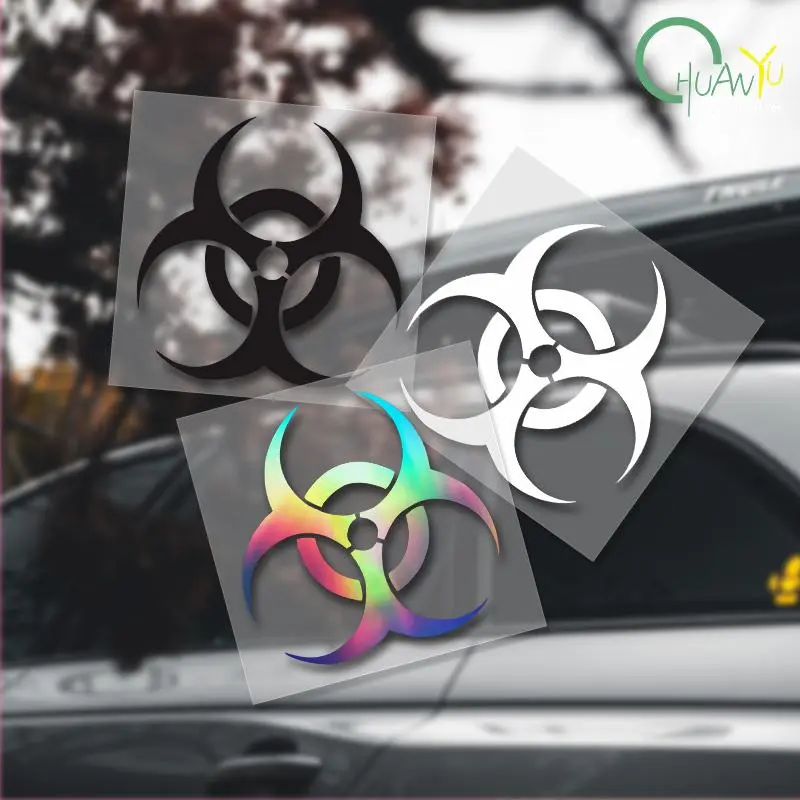 Cool Biohazard Warning Motocross Stickers Danger Sign Decals Bicycle Racing Fuel Tank Body Off-road Motorcycle Helmet Decoration
