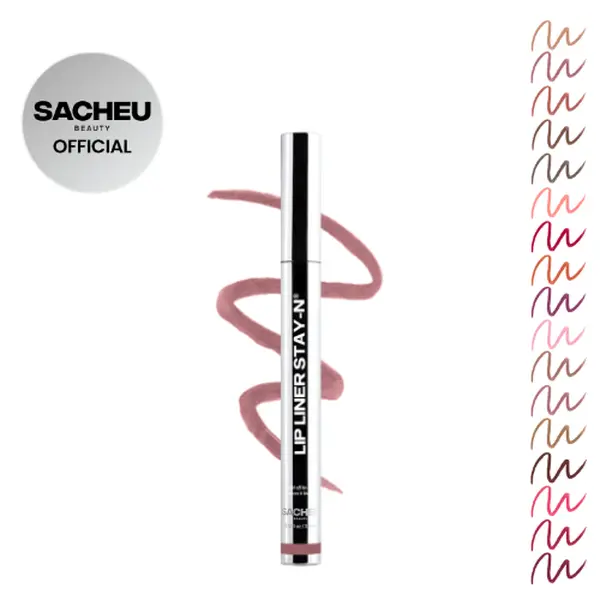 sacheu Lip Liner STAY-N - Peel-Off Lip Liner Stain - All Day & Night Lip Liner with Hyaluronic Acid & Vitamin E - Long Lasting Formula - 0.12 fl oz / 3.5 ml