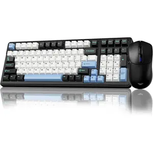 Keyboard and  Combo, F99 Mechanical Keyboards Hot Swappable Custom Keyboard+SC580  Gaming  Black
