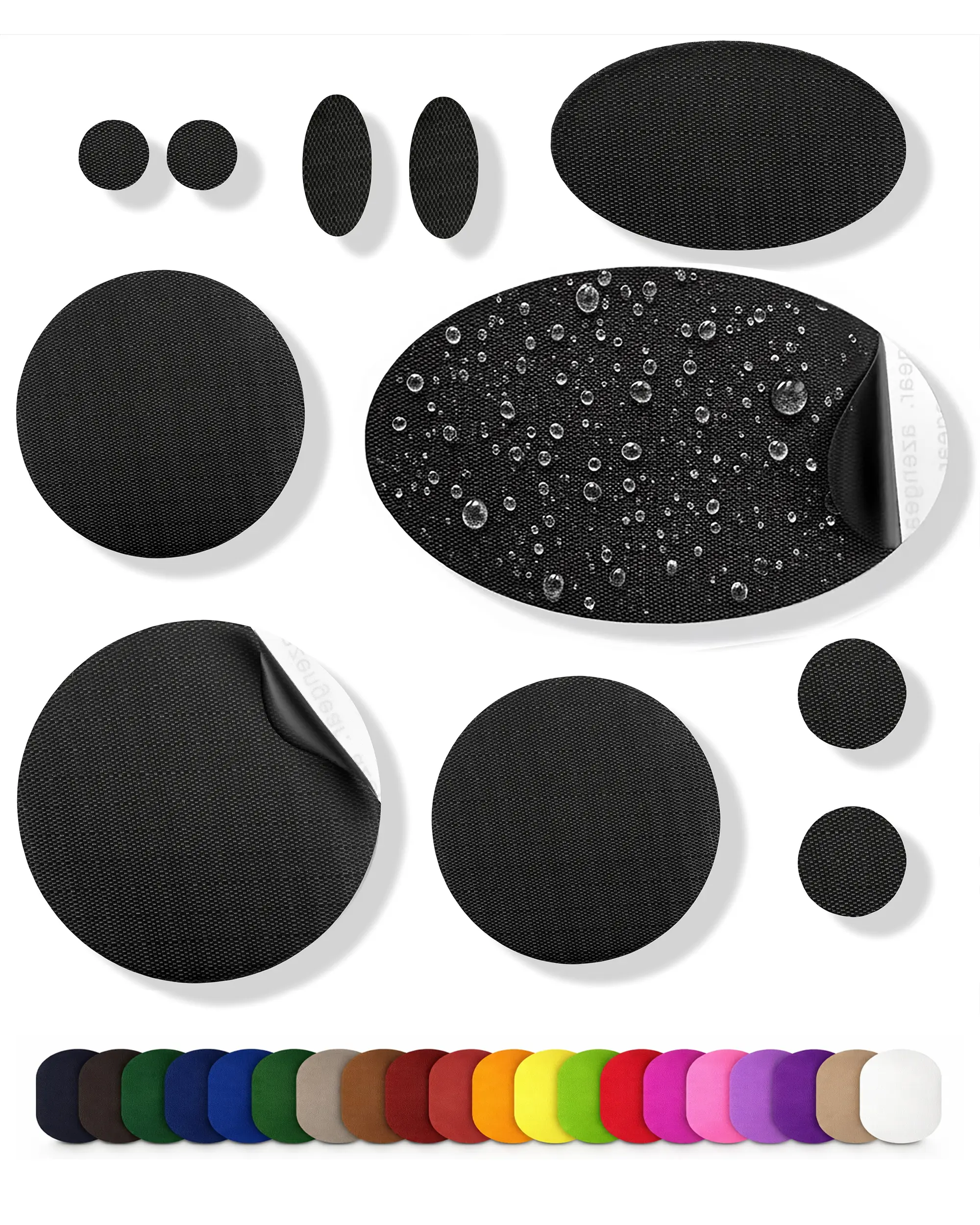 DIY Self-Adhesive Jacket Repair Patches - No Sewing or Ironing, Waterproof, Tear-Resistant, Cold-Resistant for Down Puffer Coats, Tents, Bags (11 Pieces)